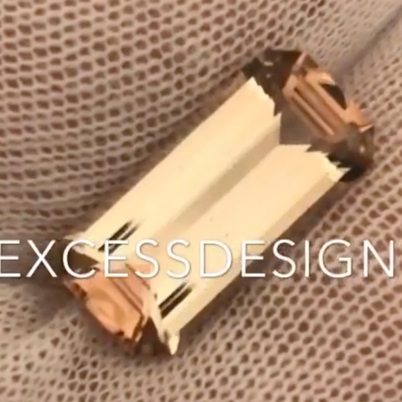 Tourmaline Jewelry - 5.23 Carats Peach PRECISION Cut Tourmaline - Step Cut (16mm x 7.6mm)